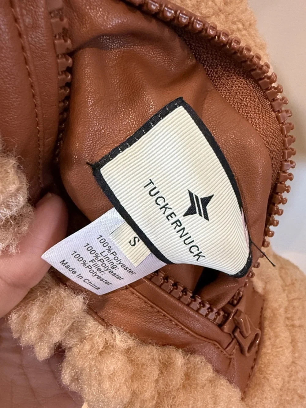 Tuckernuck camel leather and shearling reversible Beckham vest - Picture 5 of 11